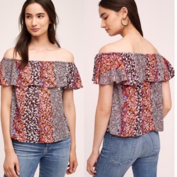 Anthropologie Maeve Floral Off the Shoulder Top - Picture 2 of 7